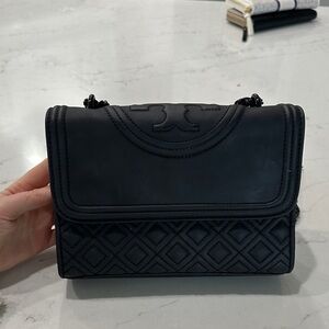 Tory Burch Fleming Matte Black Crossbody Bag
